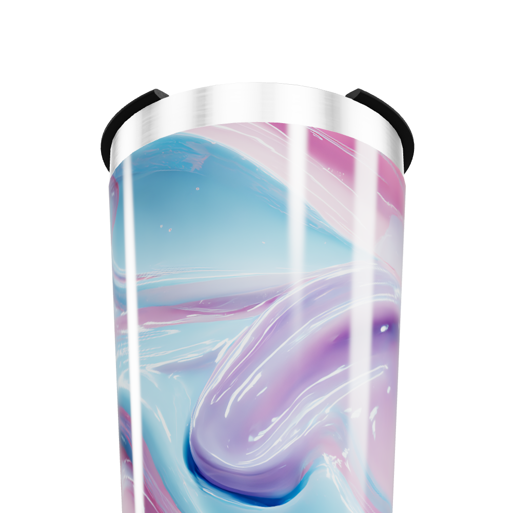 Copo Térmico - Design Abstrato Azul e Rosa