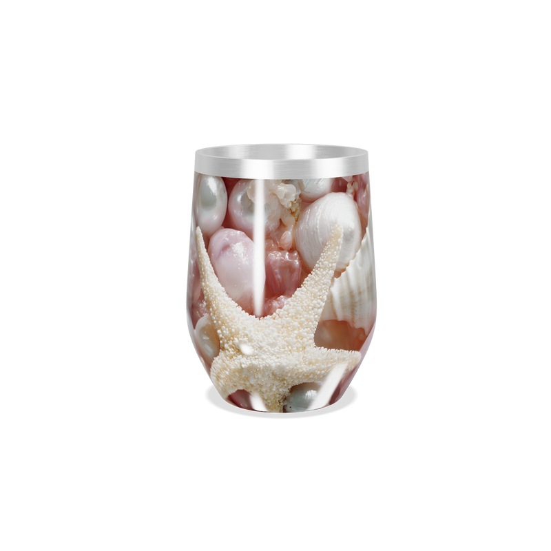 Copo Térmico Slim - Estampa Conchas Rosa