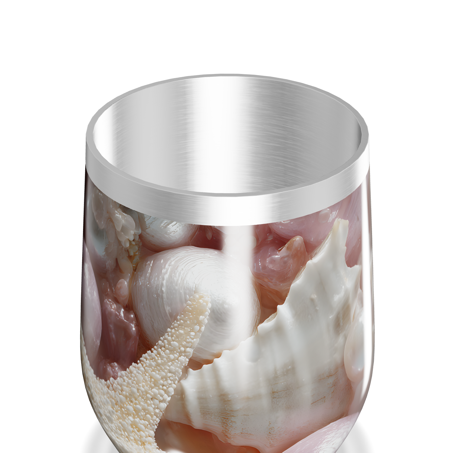 Copo Térmico Slim - Estampa Conchas Rosa