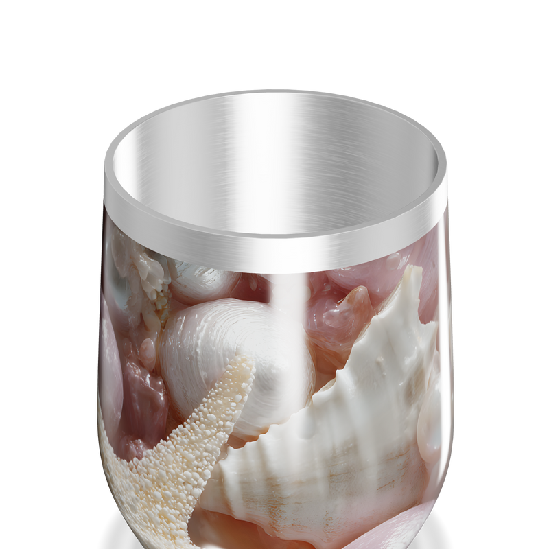 Copo Térmico Slim - Estampa Conchas Rosa