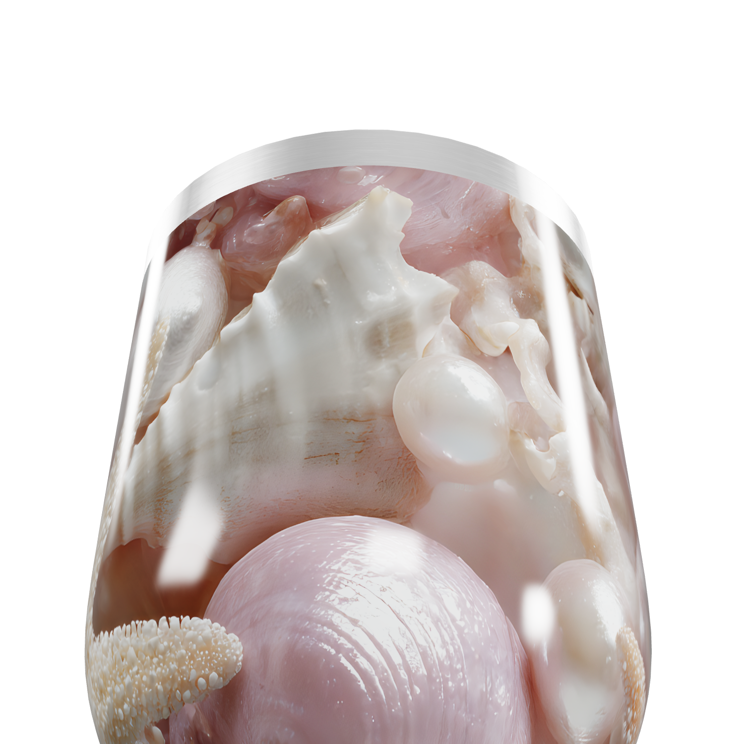 Copo Térmico Slim - Estampa Conchas Rosa