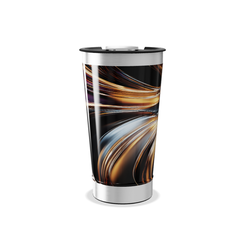 Copo Térmico - Preto com Design Fluido