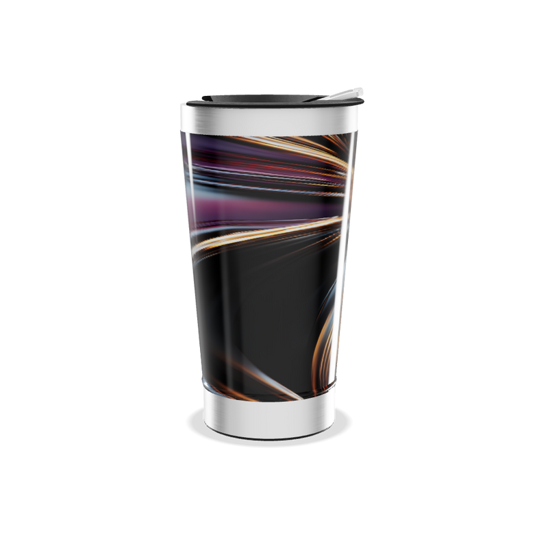 Copo Térmico - Preto com Design Fluido