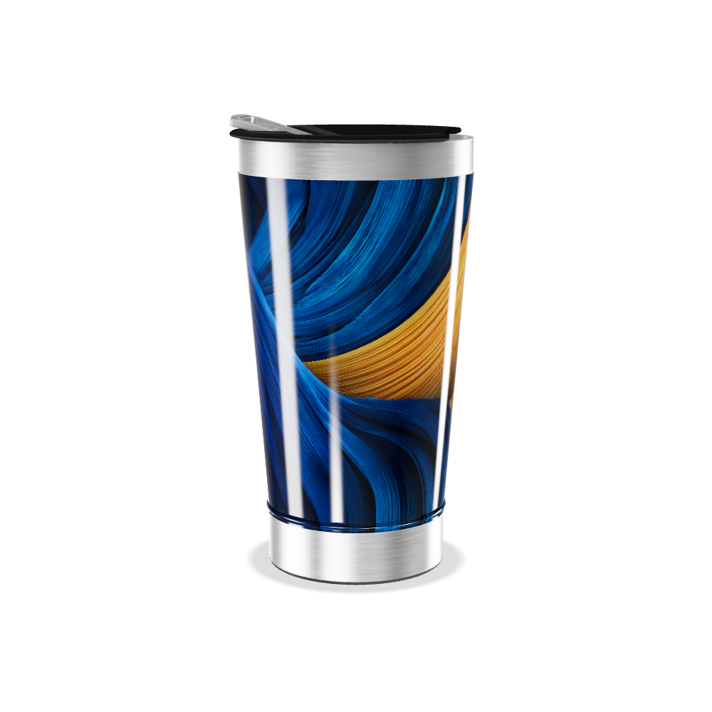 Copo Térmico - Design Azul e Amarelo