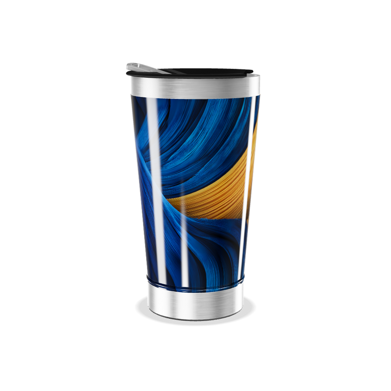 Copo Térmico - Design Azul e Amarelo