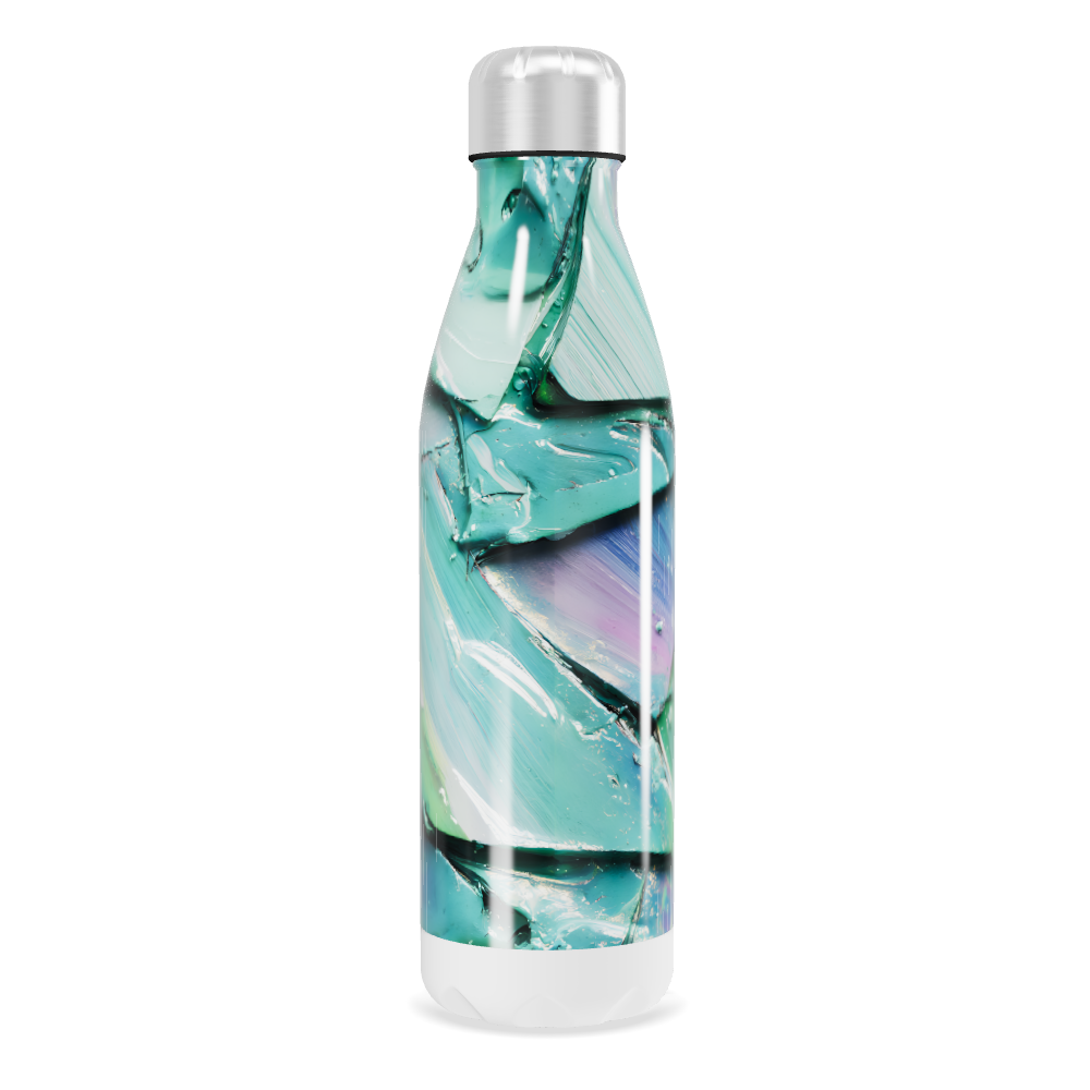 Garrafa Inox - Estampa Abstrata Verde