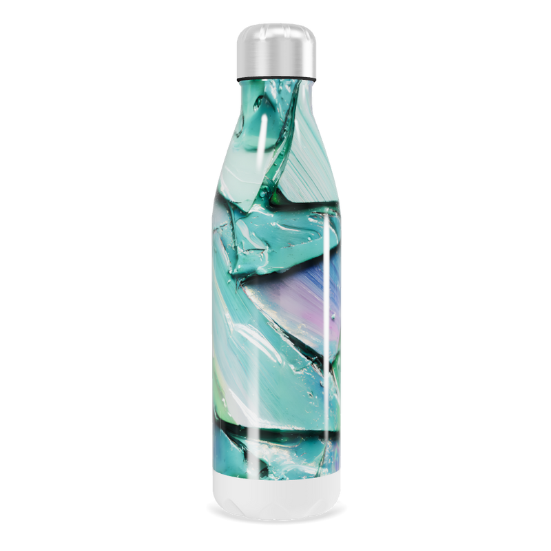 Garrafa Inox - Estampa Abstrata Verde