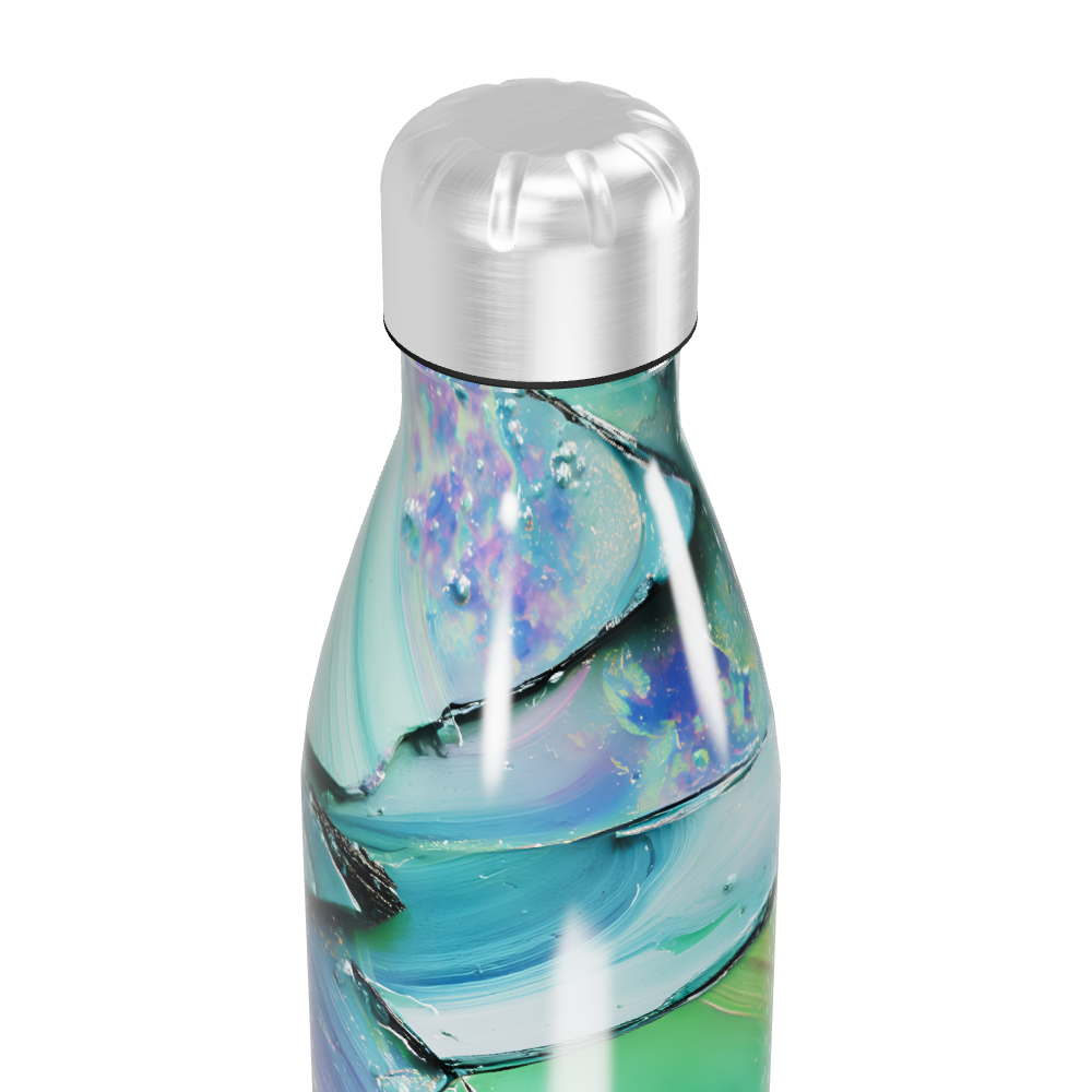 Garrafa Inox - Estampa Abstrata Verde