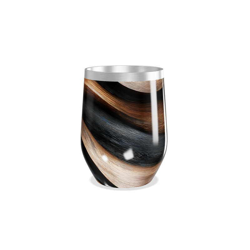 Copo Térmico Slim - Preto com Estampa Ondulada