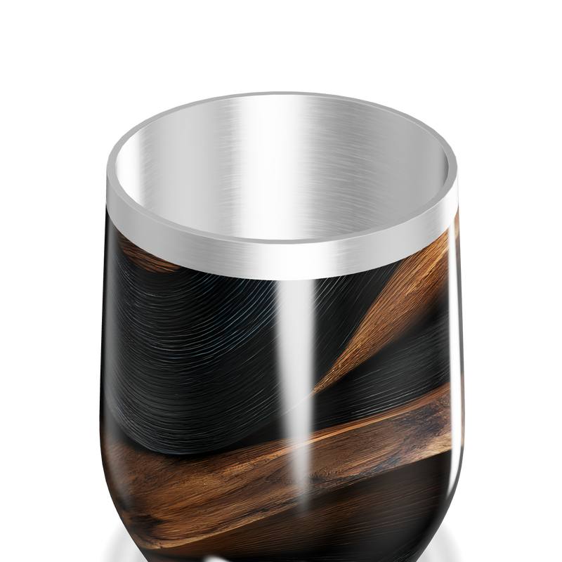 Copo Térmico Slim - Preto com Estampa Ondulada