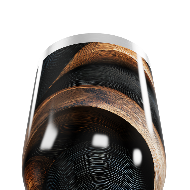 Copo Térmico Slim - Preto com Estampa Ondulada