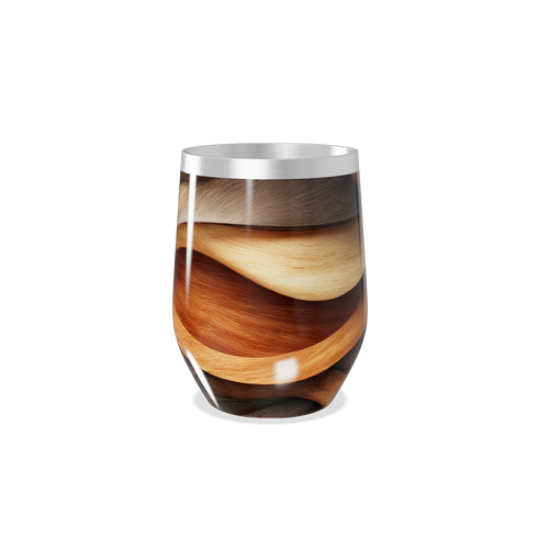 Copo Térmico Slim - Design Ondulado Madeira