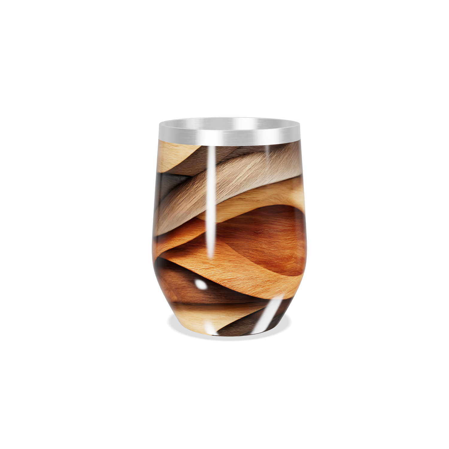 Copo Térmico Slim - Design Ondulado Madeira