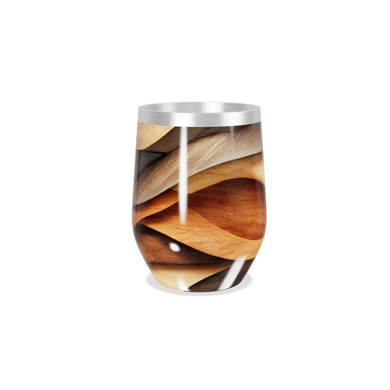 Copo Térmico Slim - Design Ondulado Madeira