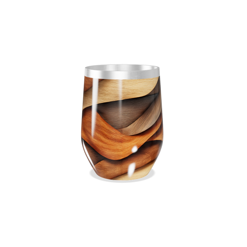 Copo Térmico Slim - Design Ondulado Madeira