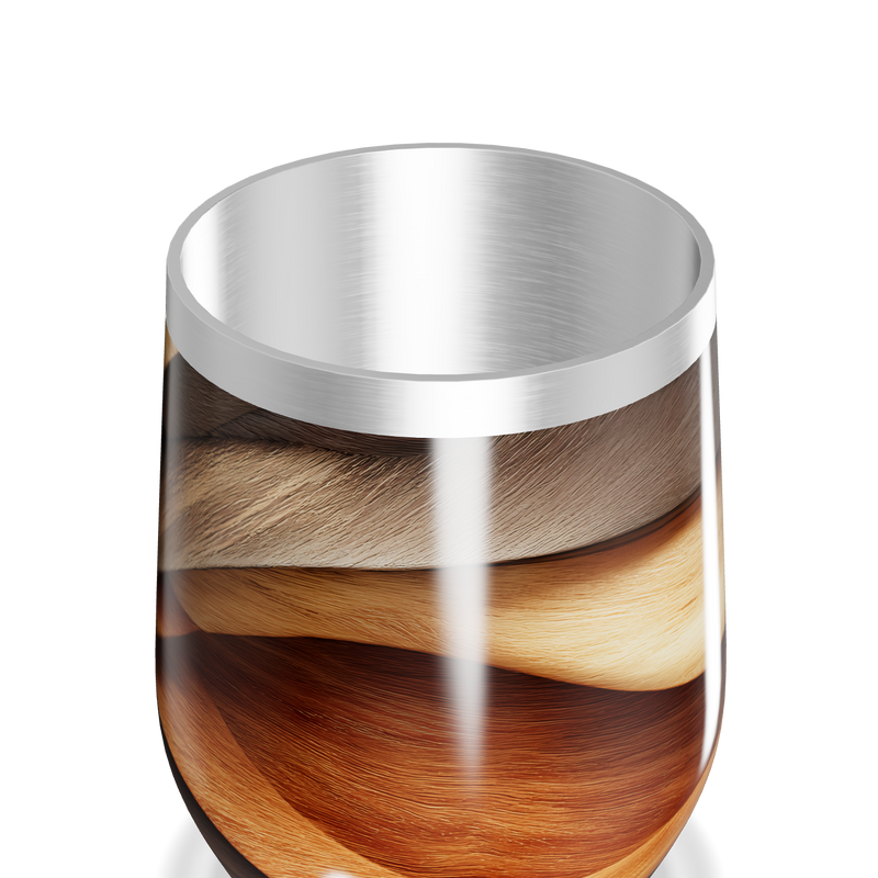 Copo Térmico Slim - Design Ondulado Madeira