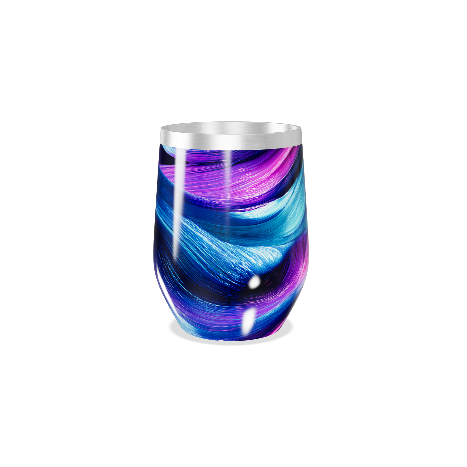 Copo Térmico Slim - Azul Rosa Abstrato