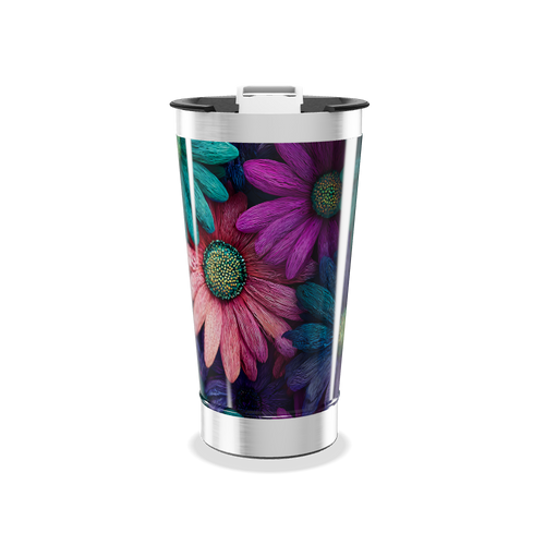 Copo Térmico - Flores Coloridas Aço Inox