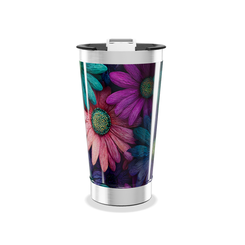 Copo Térmico - Flores Coloridas Aço Inox