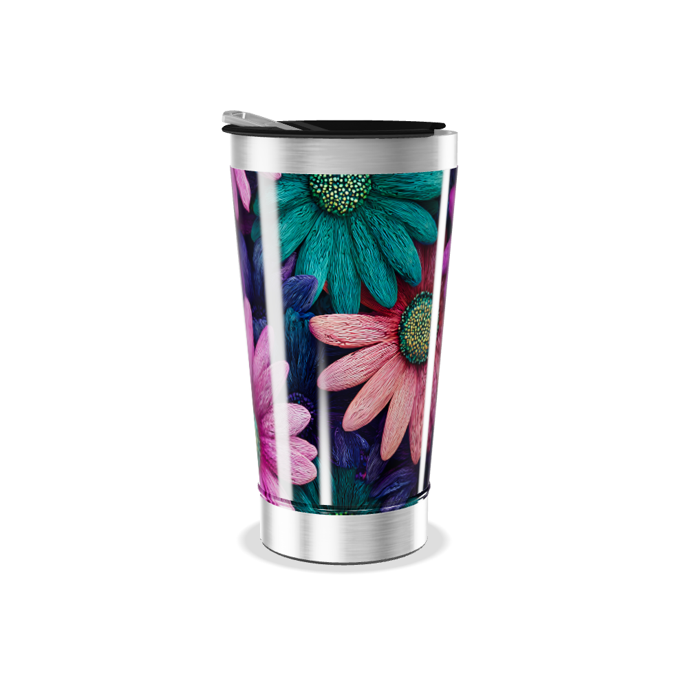 Copo Térmico - Flores Coloridas Aço Inox