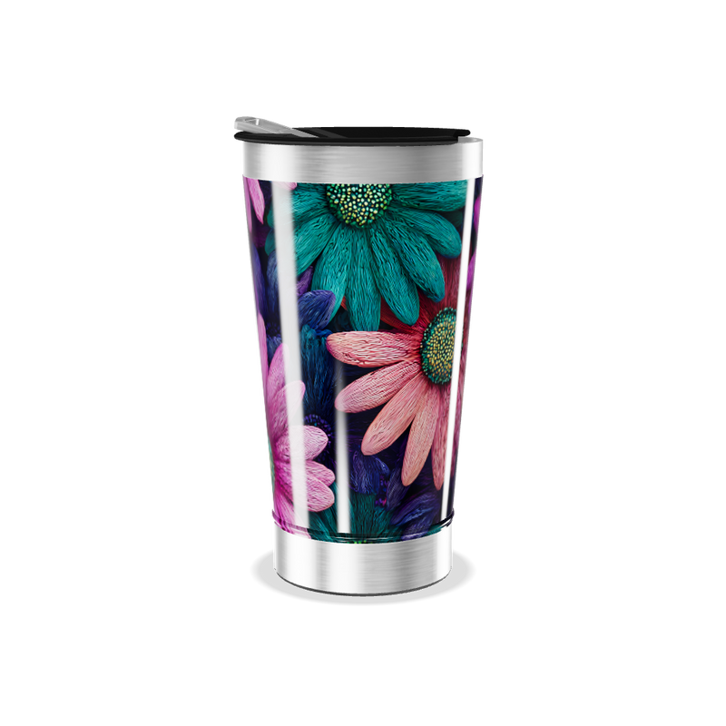 Copo Térmico - Flores Coloridas Aço Inox