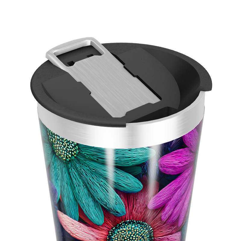 Copo Térmico - Flores Coloridas Aço Inox