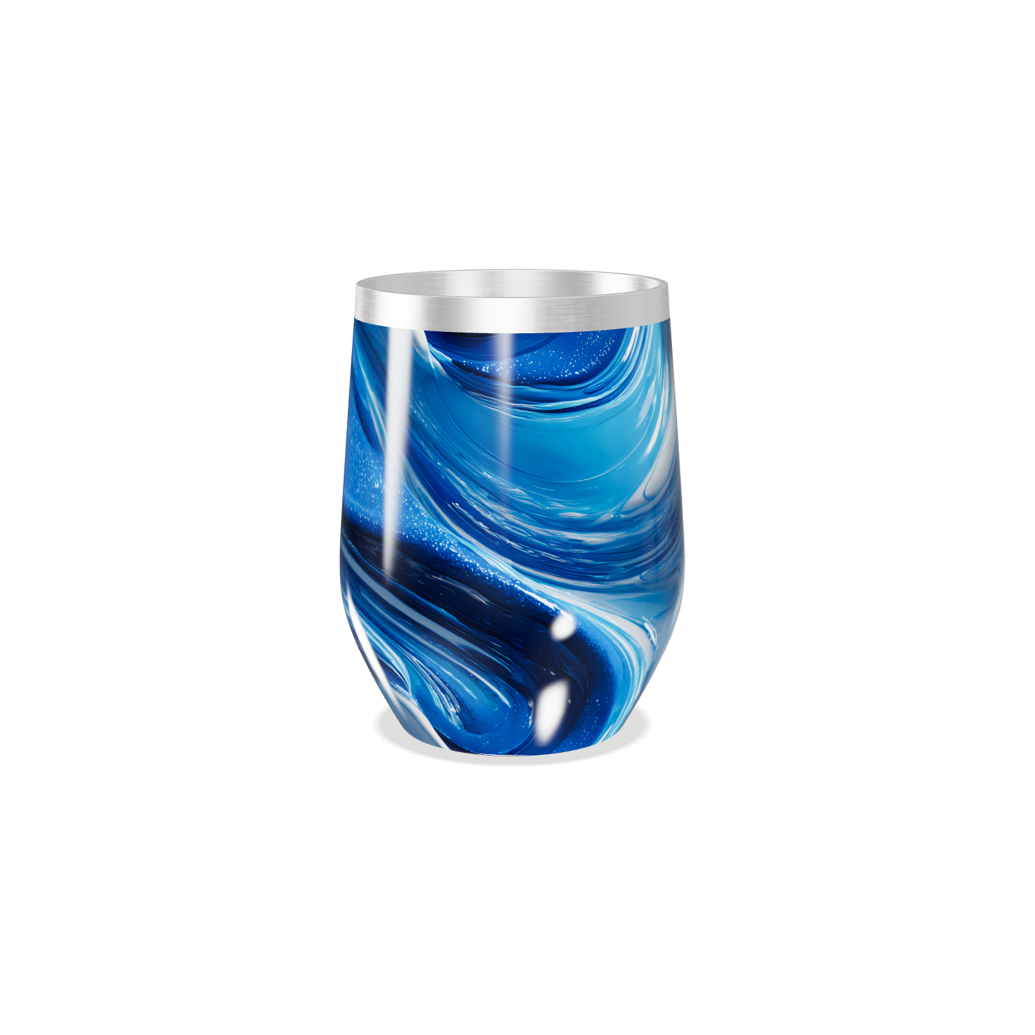 Copo Térmico Slim - Azul Marmorizado Inox