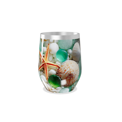 Copo Térmico Slim - Estampa Praia Conchas