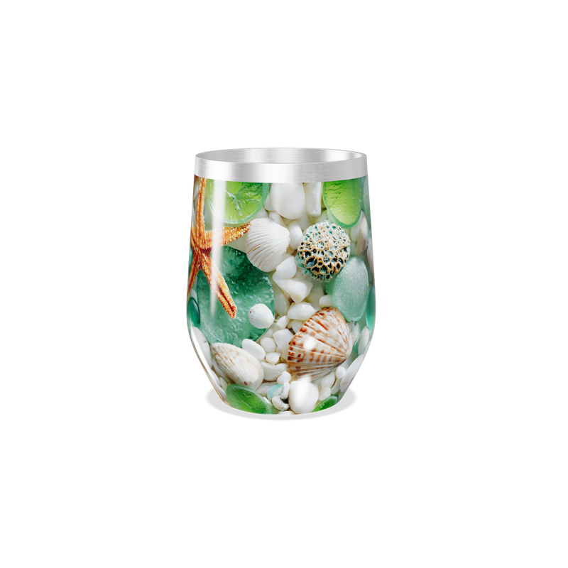 Copo Térmico Slim - Estampa Praia Conchas