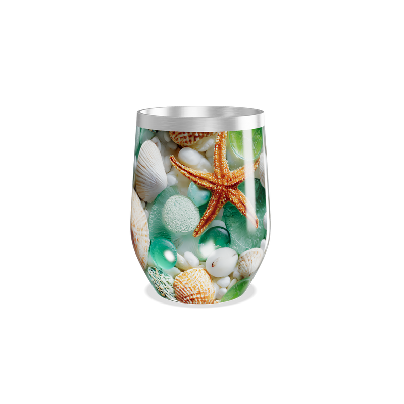 Copo Térmico Slim - Estampa Praia Conchas