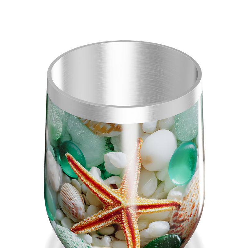 Copo Térmico Slim - Estampa Praia Conchas