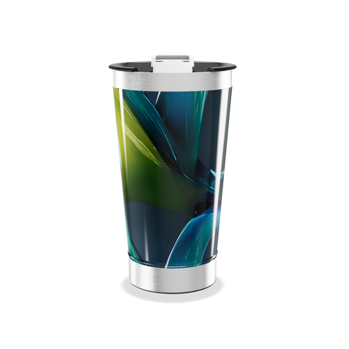 Copo Térmico - Design Abstrato Azul Verde