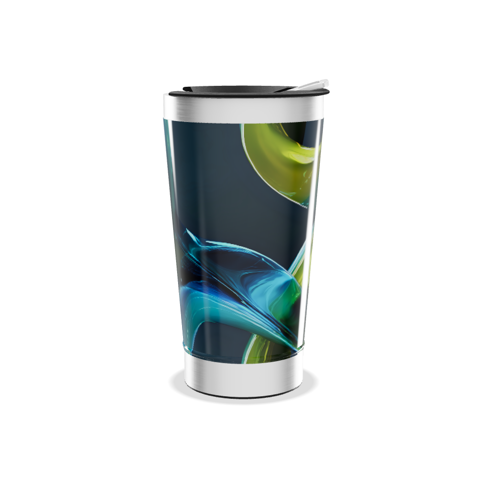 Copo Térmico - Design Abstrato Azul Verde