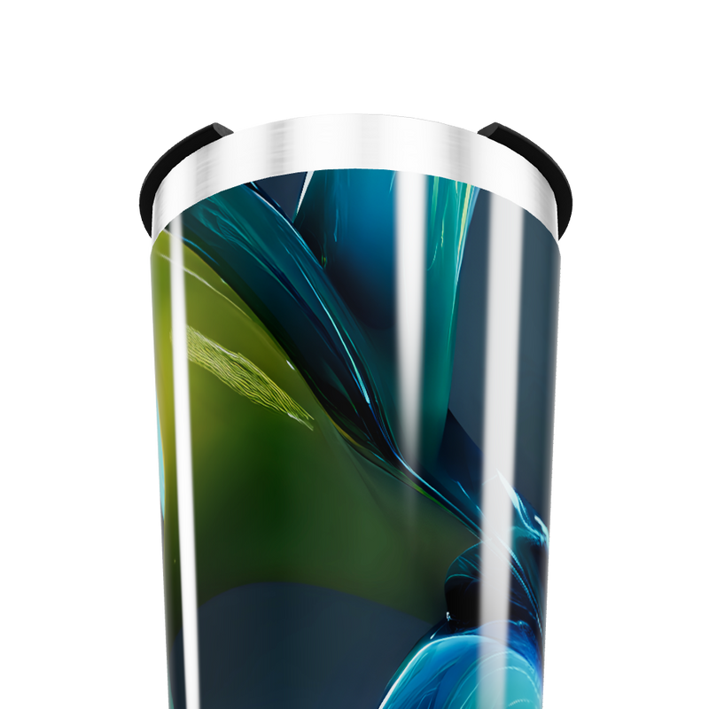 Copo Térmico - Design Abstrato Azul Verde