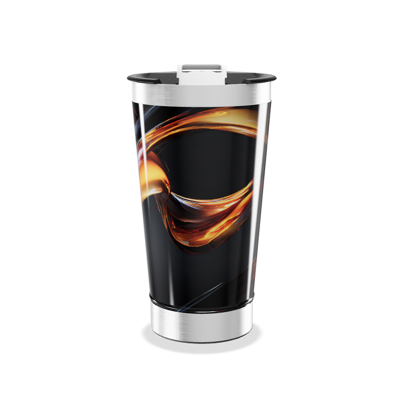 Copo Térmico - Preto com Estampa Fluida