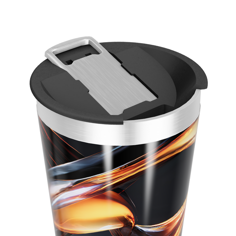 Copo Térmico - Preto com Estampa Fluida