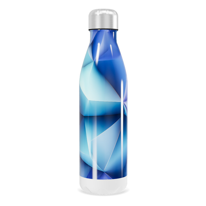 Garrafa Inox Azul - Design Geométrico