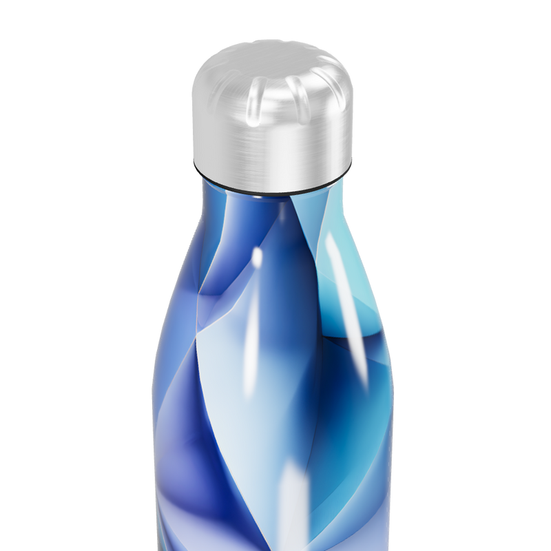 Garrafa Inox Azul - Design Geométrico