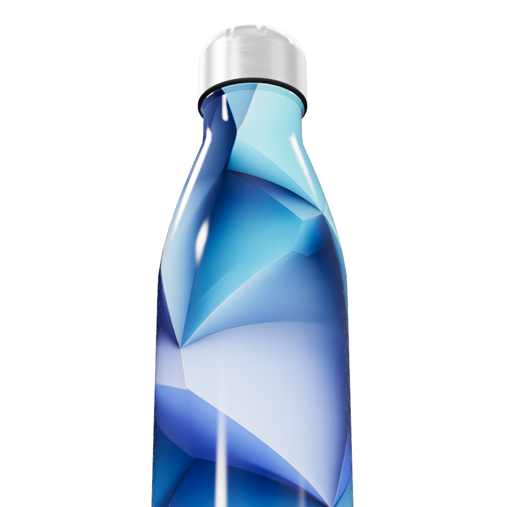 Garrafa Inox Azul - Design Geométrico