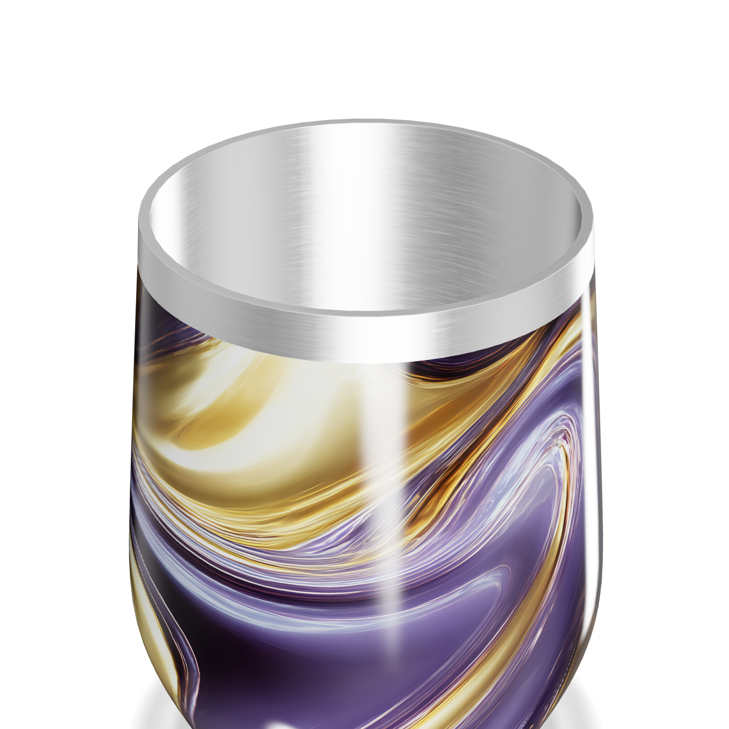 Copo Térmico Slim - Marmorizado Roxo e Dourado