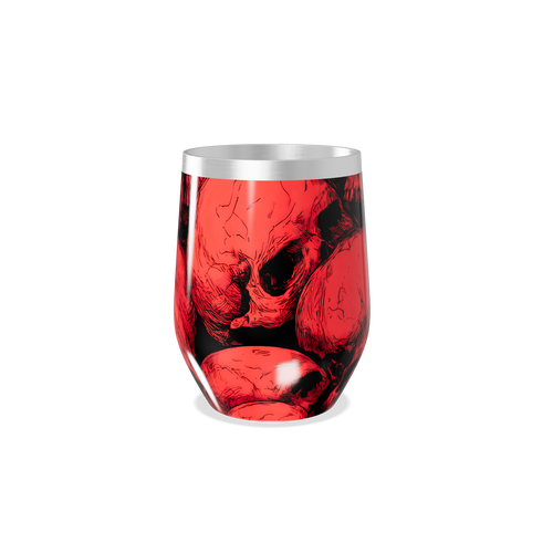 Copo Térmico Slim - Vermelho com Caveiras