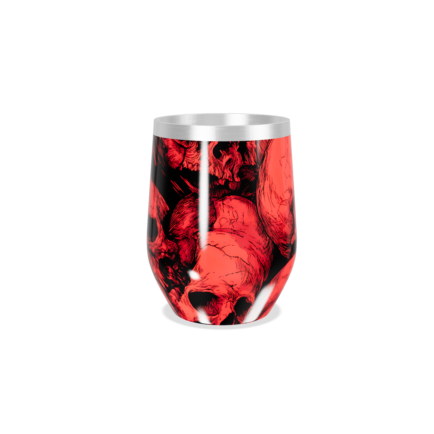 Copo Térmico Slim - Vermelho com Caveiras