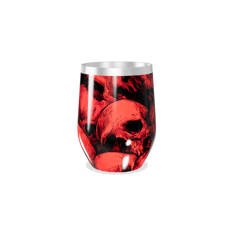 Copo Térmico Slim - Vermelho com Caveiras