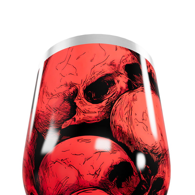 Copo Térmico Slim - Vermelho com Caveiras