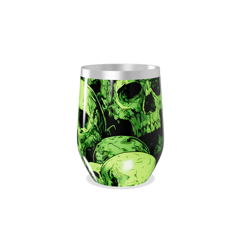 Copo Térmico Slim - Caveiras Verdes Aço Inox