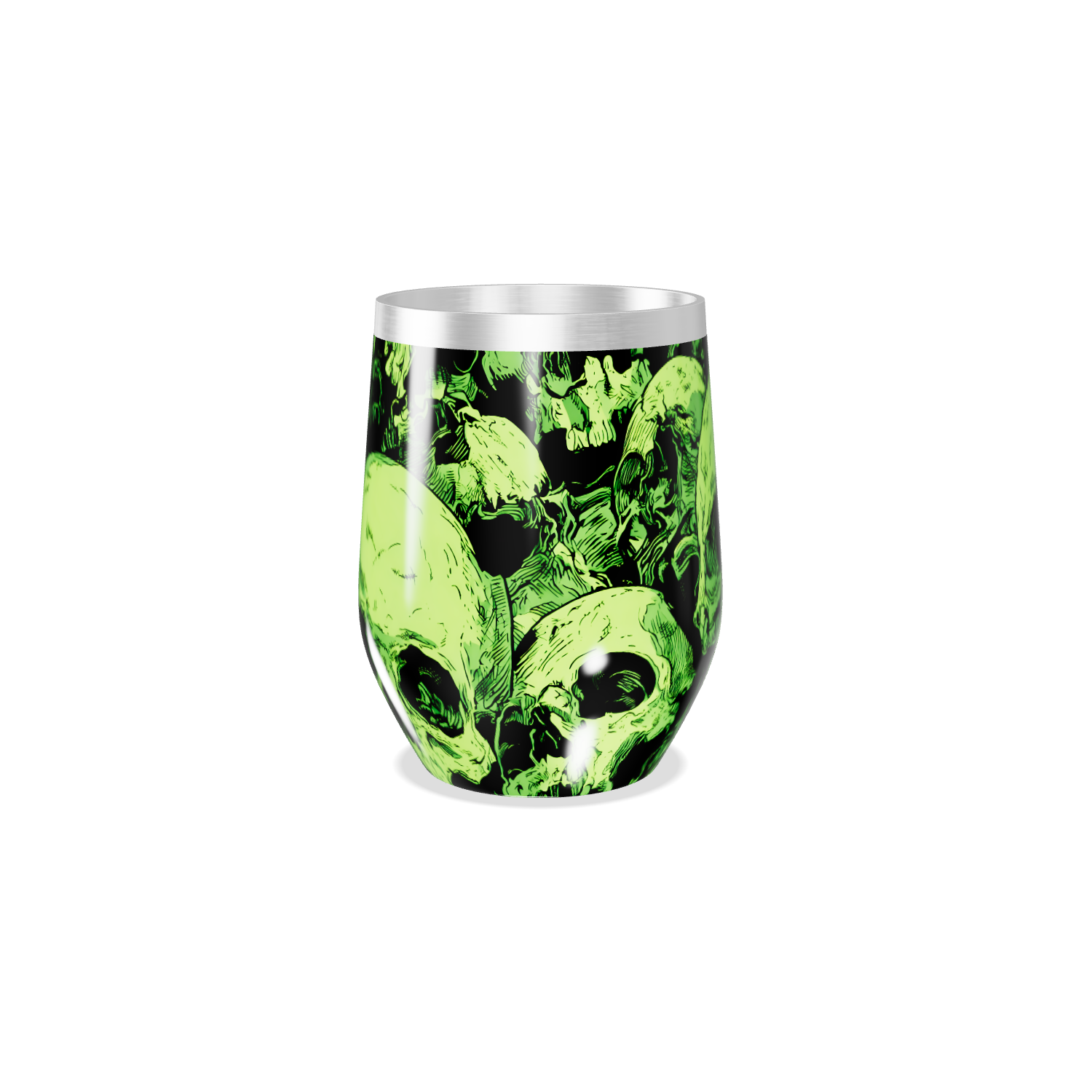 Copo Térmico Slim - Caveiras Verdes Aço Inox