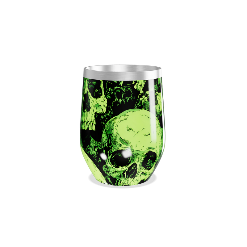 Copo Térmico Slim - Caveiras Verdes Aço Inox