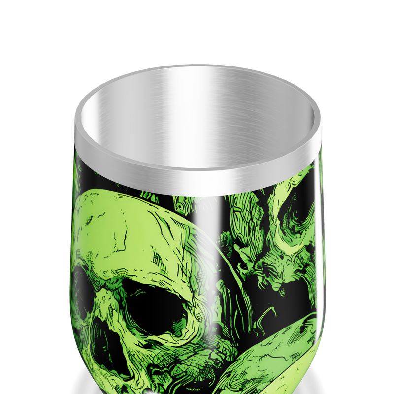 Copo Térmico Slim - Caveiras Verdes Aço Inox