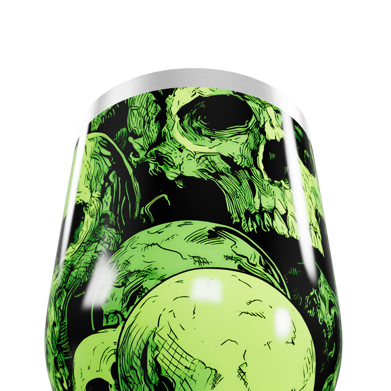 Copo Térmico Slim - Caveiras Verdes Aço Inox