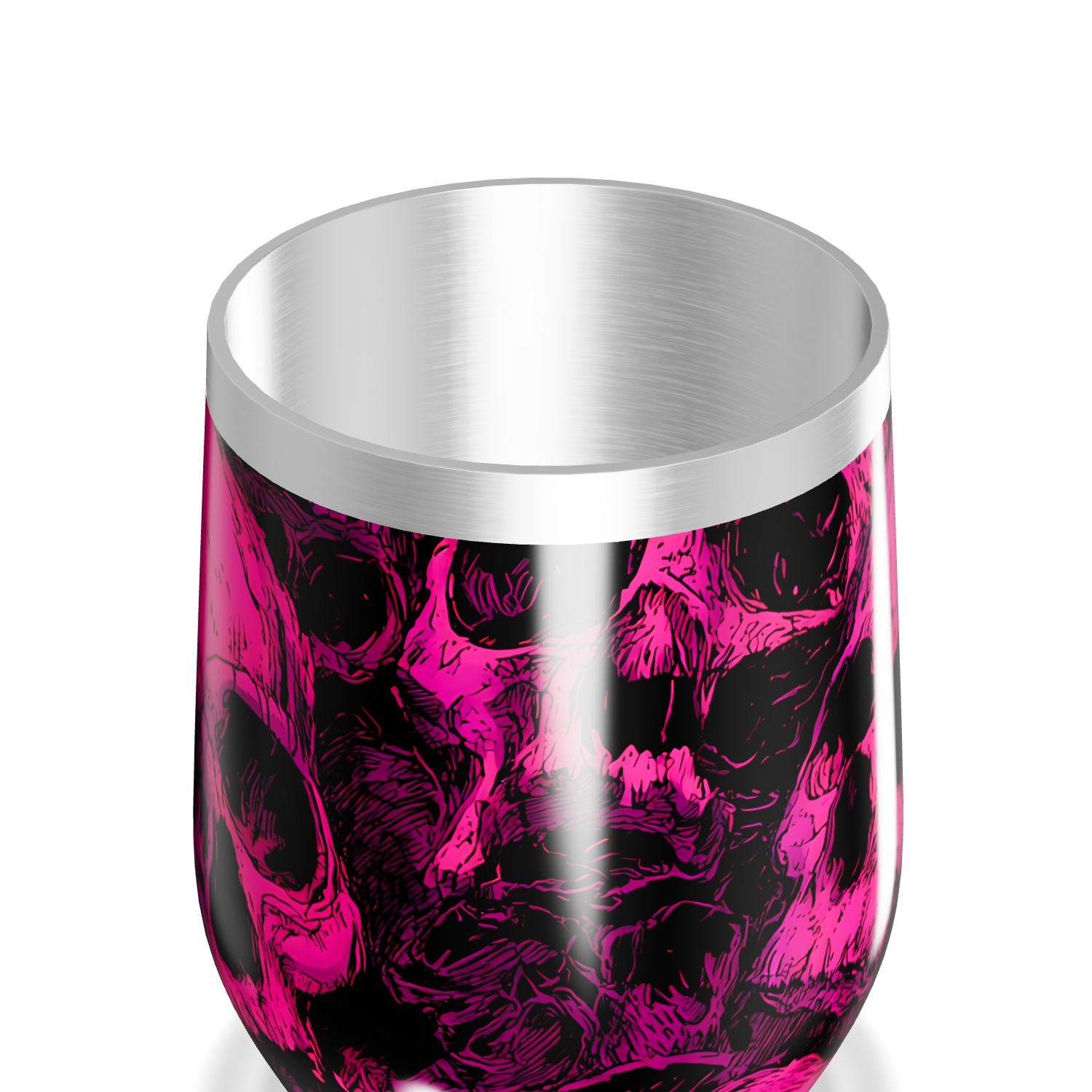 Copo Térmico Slim - Caveiras Rosa Aço Inox